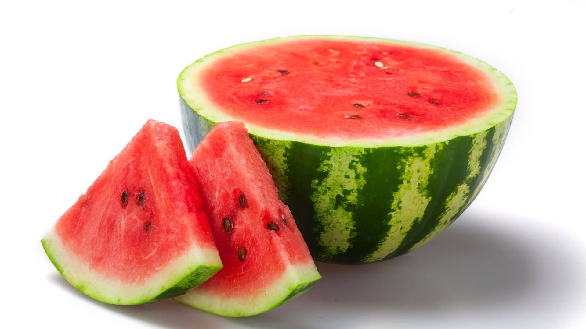 Half and Slices of Watermelon