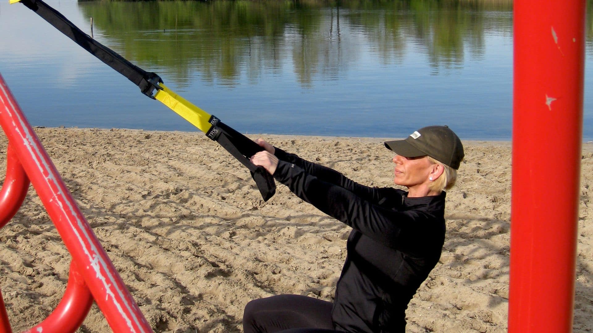 squats with TRX Suspension Trainer