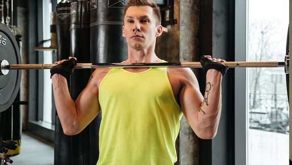 Handsome Sportsman Exercising