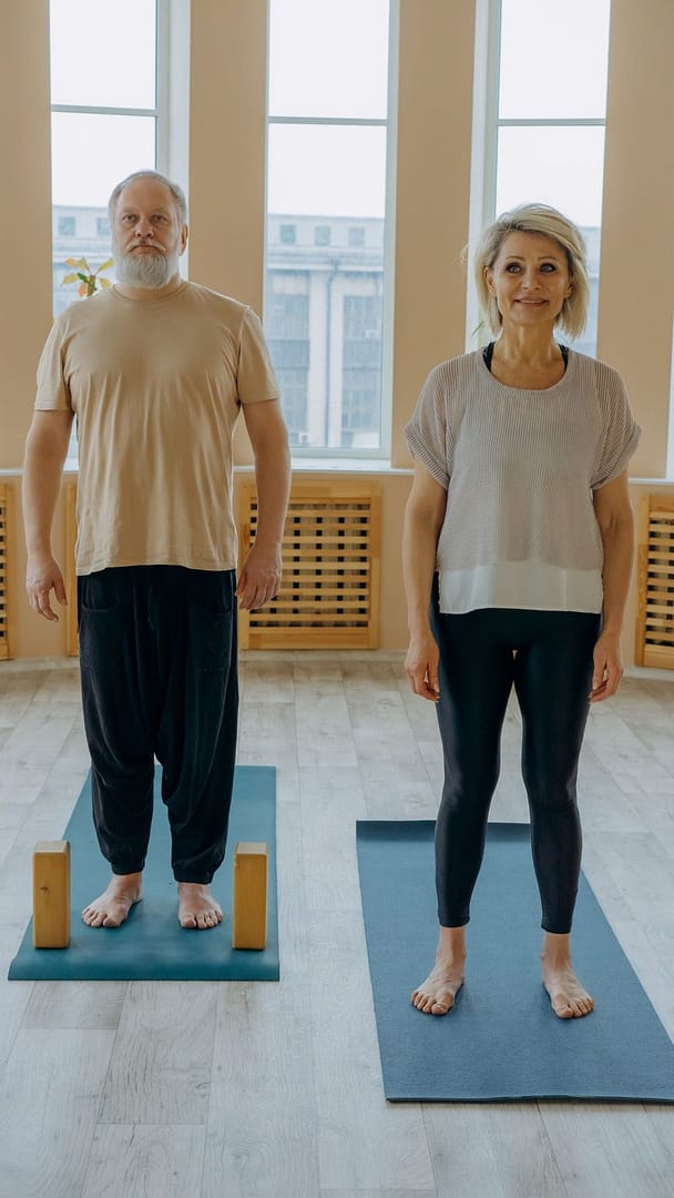 An Elderly Man Standing Near an Elderly Woman