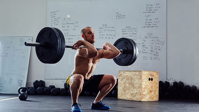 Barbell front squat exercise