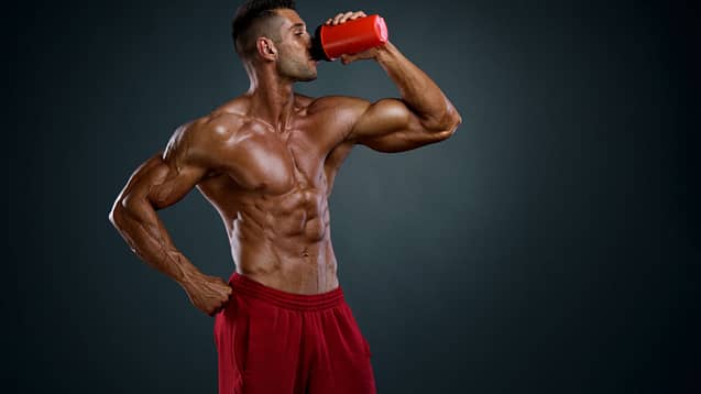 Athlete Drink Protein Shake After Workout